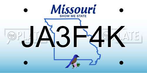 JA3F4K Missouri License Plate