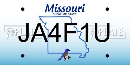 JA4F1U Missouri License Plate