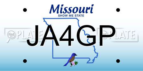 JA4GP Missouri License Plate