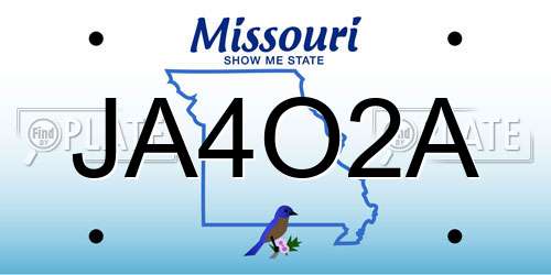 JA4O2A Missouri License Plate