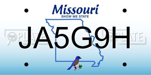 JA5G9H Missouri License Plate
