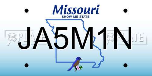 JA5M1N Missouri License Plate