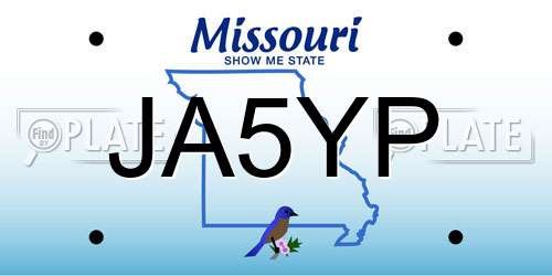 JA5YP Missouri License Plate