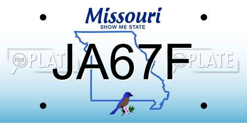 JA67F Missouri License Plate