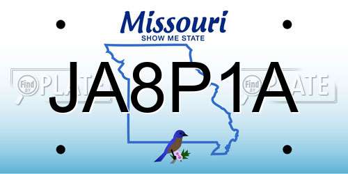 JA8P1A Missouri License Plate