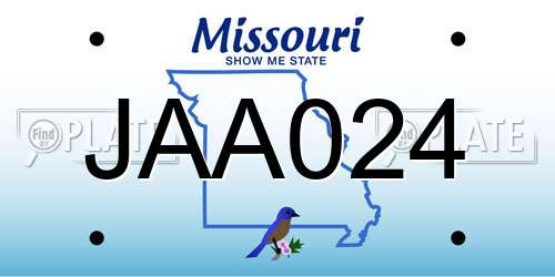 JAA024 Missouri License Plate
