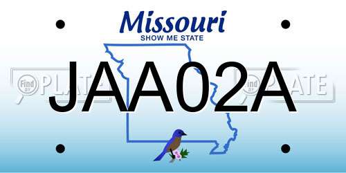 JAA02A Missouri License Plate