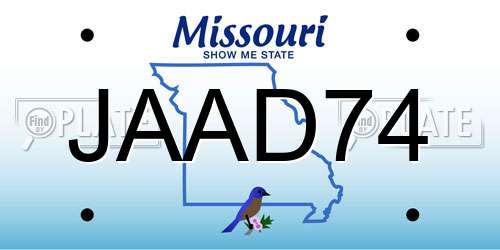 JAAD74 Missouri License Plate