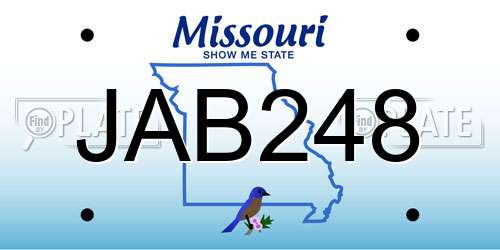 JAB248 Missouri License Plate
