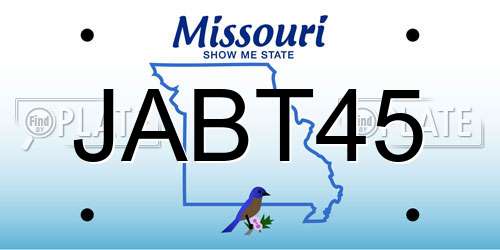 JABT45 Missouri License Plate
