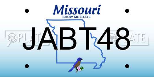 JABT48 Missouri License Plate