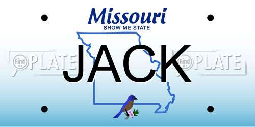 JACK Missouri License Plate