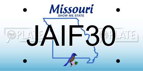 JAIF30 Missouri License Plate