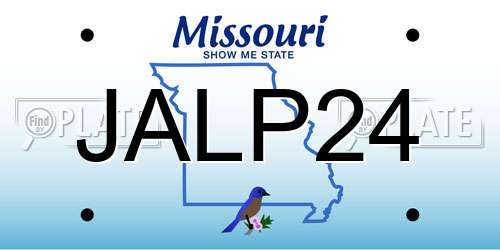 JALP24 Missouri License Plate