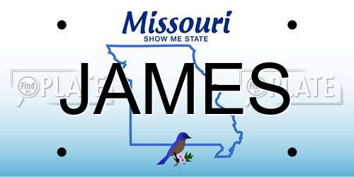 JAMES Missouri License Plate
