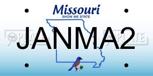 JANMA2 Missouri License Plate