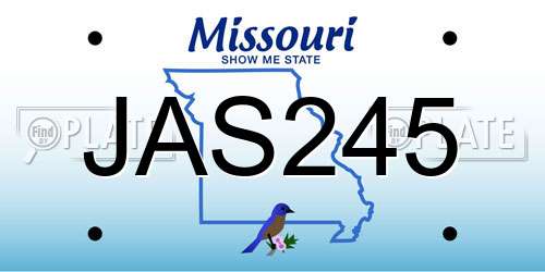 JAS245 Missouri License Plate