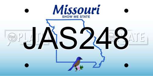 JAS248 Missouri License Plate