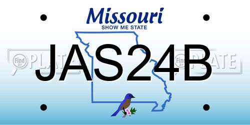 JAS24B Missouri License Plate