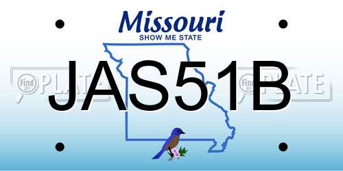 JAS51B Missouri License Plate