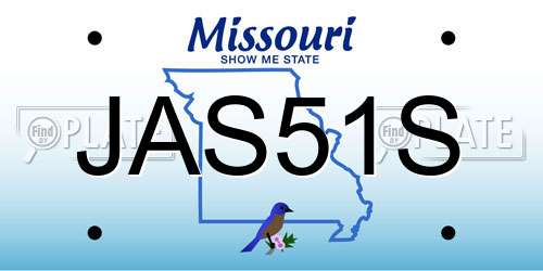 JAS51S Missouri License Plate
