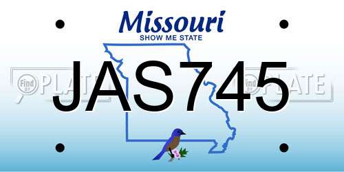 JAS745 Missouri License Plate