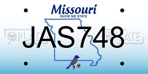JAS748 Missouri License Plate