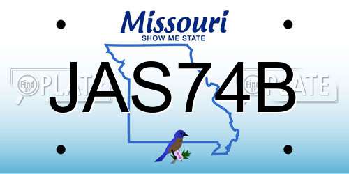 JAS74B Missouri License Plate