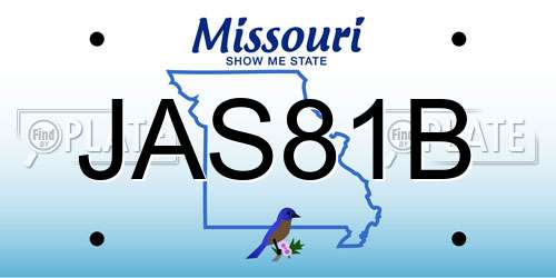 JAS81B Missouri License Plate
