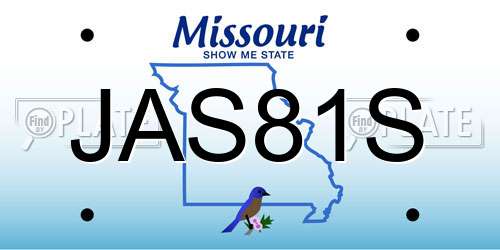 JAS81S Missouri License Plate