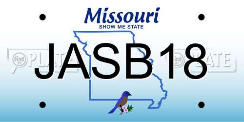 JASB18 Missouri License Plate