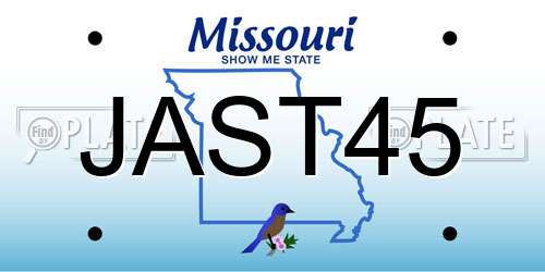 JAST45 Missouri License Plate