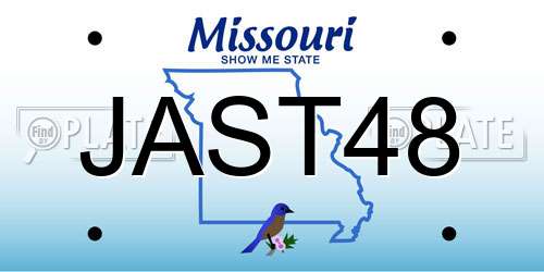 JAST48 Missouri License Plate