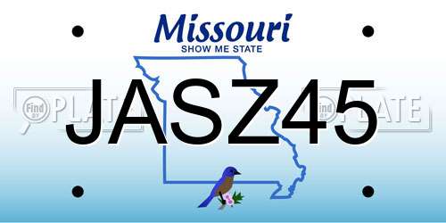 JASZ45 Missouri License Plate