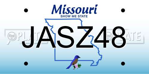 JASZ48 Missouri License Plate