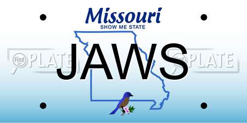 JAWS Missouri License Plate