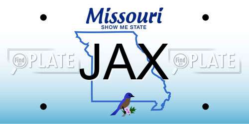 JAX Missouri License Plate