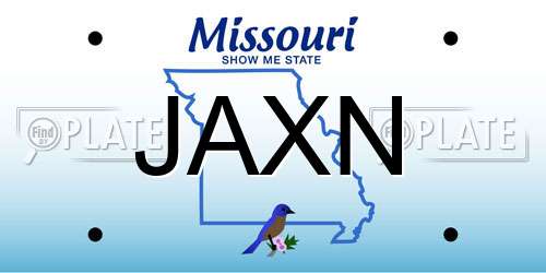 JAXN Missouri License Plate