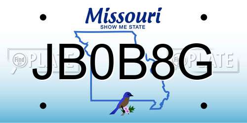 JB0B8G Missouri License Plate
