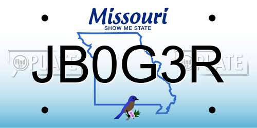JB0G3R Missouri License Plate