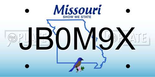 JB0M9X Missouri License Plate