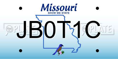 JB0T1C Missouri License Plate