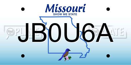 JB0U6A Missouri License Plate