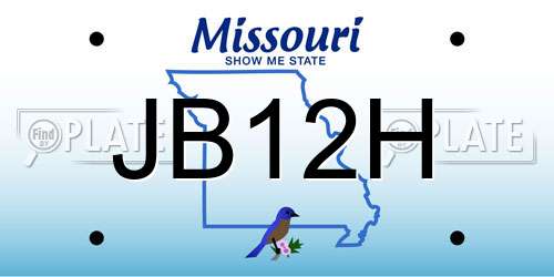 JB12H Missouri License Plate