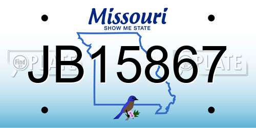 JB15867 Missouri License Plate