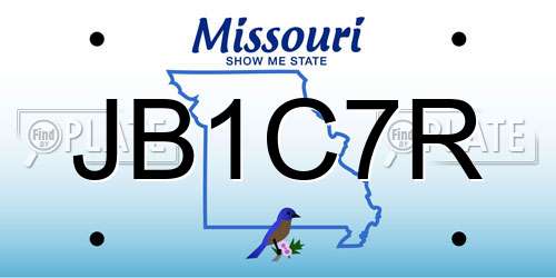 JB1C7R Missouri License Plate