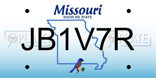 JB1V7R Missouri License Plate