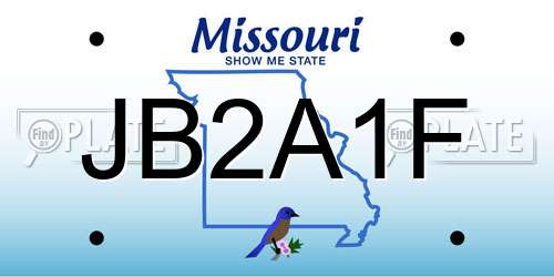 JB2A1F Missouri License Plate
