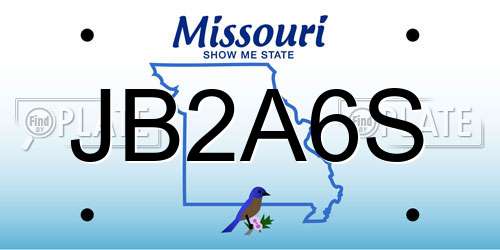 JB2A6S Missouri License Plate
