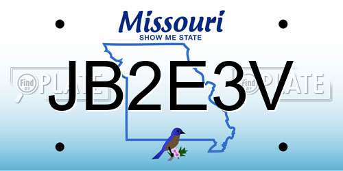 JB2E3V Missouri License Plate
